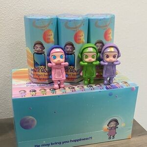 Space Molly Action Figure Set bundle  - Green, Purple, Pink